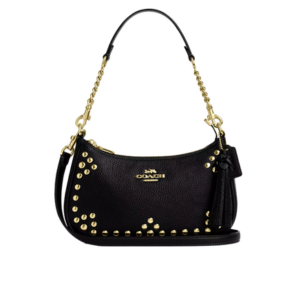 Coach Women's Teri Shoulder Bag With Rivets Gold/Black