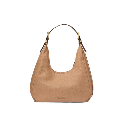 Michael Kors Women's Nolita Small Pebbled Leather Hobo Shoulder Bag Camel/Gold