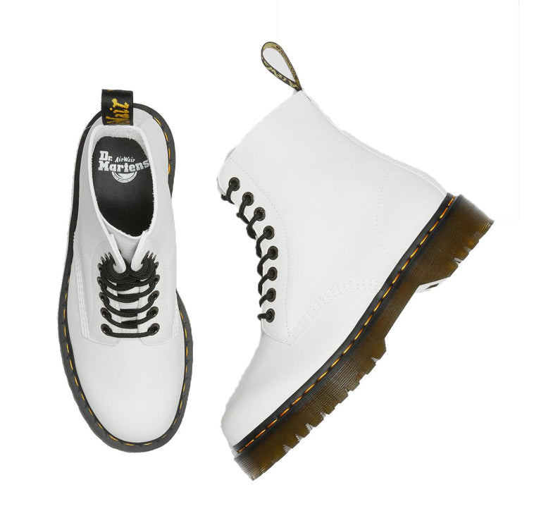 Dr. Martens Women's 1460 Pascal Bex Pisa Leather Lace Up Boots White - Special Price