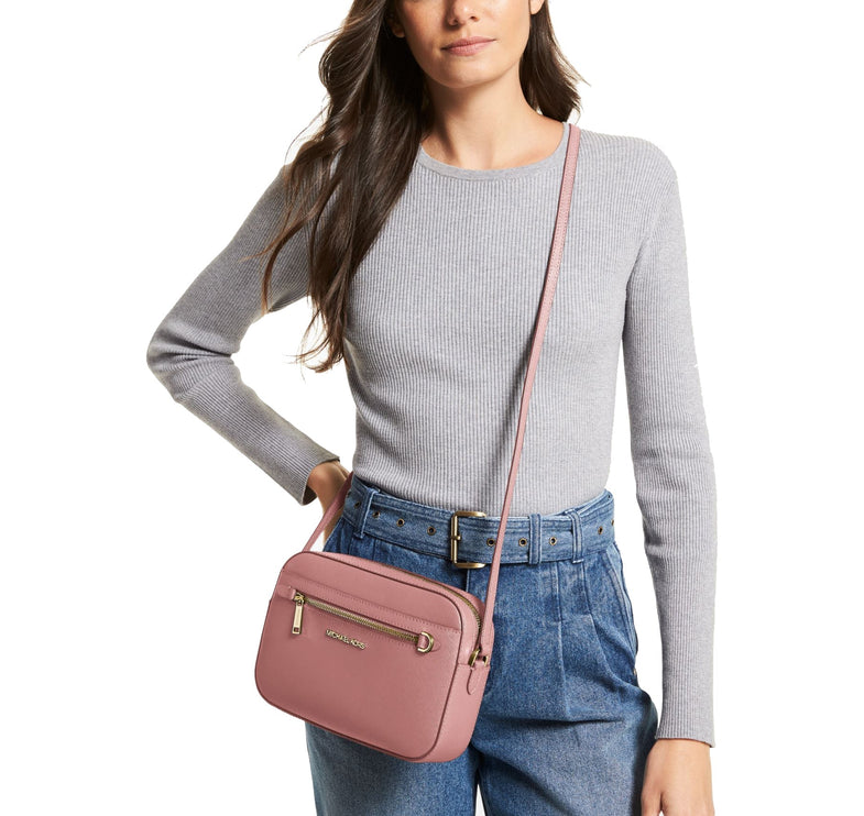 Michael Kors Women's Jet Set Large Saffiano Leather Crossbody Bag Rose