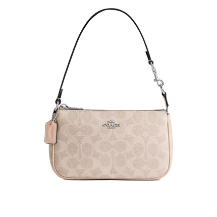 Coach Women's Nolita 19 In Signature Canvas Silver/Sand/Taupe