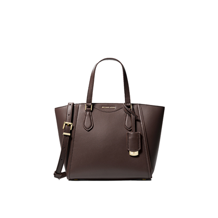 Michael Kors Women's Taryn Small Leather Convertible Crossbody Bag Chocolate