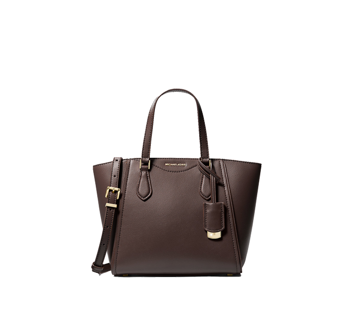Michael Kors Women's Taryn Small Leather Convertible Crossbody Bag Chocolate