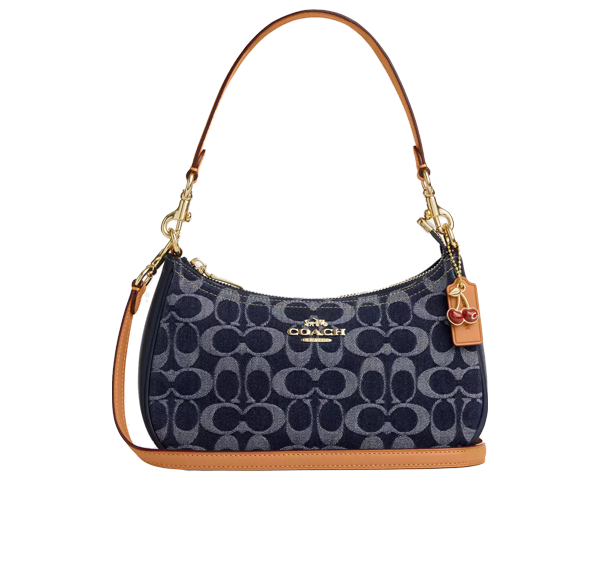 Coach Women's Teri Shoulder Bag In Signature Denim Gold/Natural