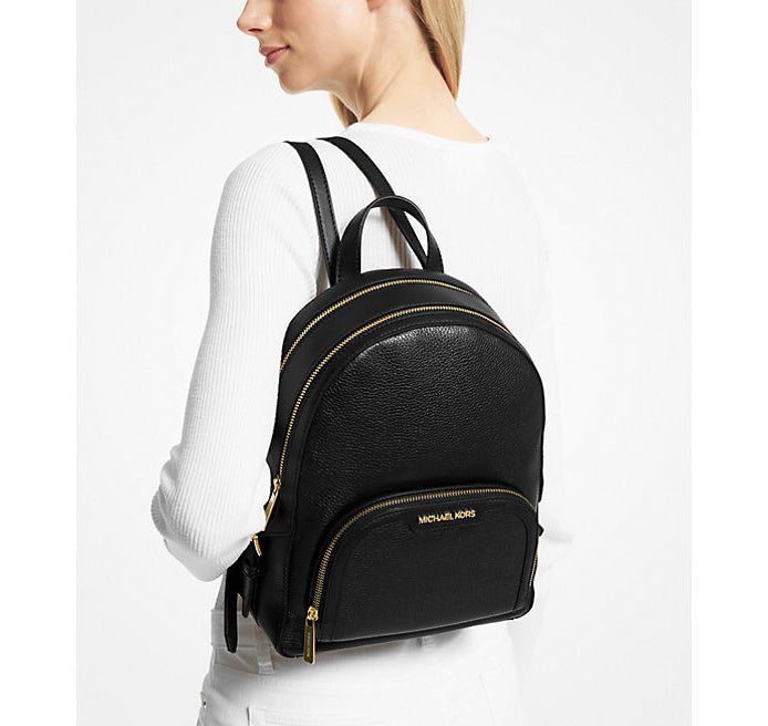 Michael Kors Women's Jaycee Medium Pebbled Leather Backpack Black