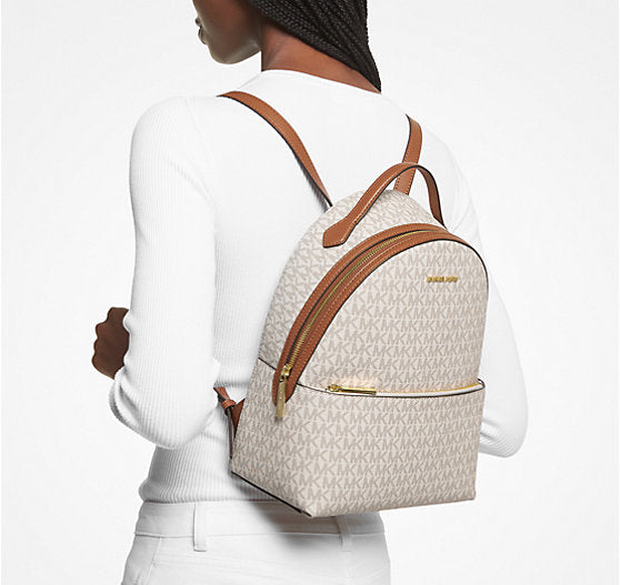 Michael Kors Women's Sheila Medium Logo Backpack Vanilla