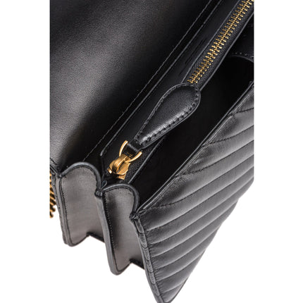 Pinko Women's Classic Love Bag One Chevron Black/Gold