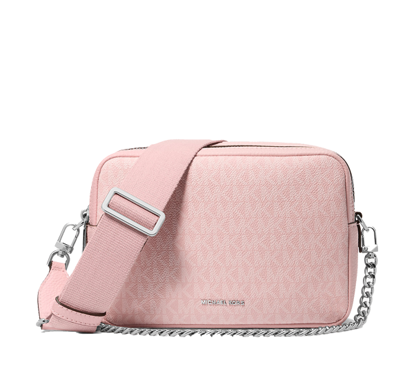 Michael Kors Women's Bryant Medium Signature Logo Camera Crossbody Bag Smokey Rose