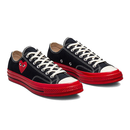 Converse x Comme des Garçons PLAY Chuck 70 Low Top Black/Red/Egret - Special Price