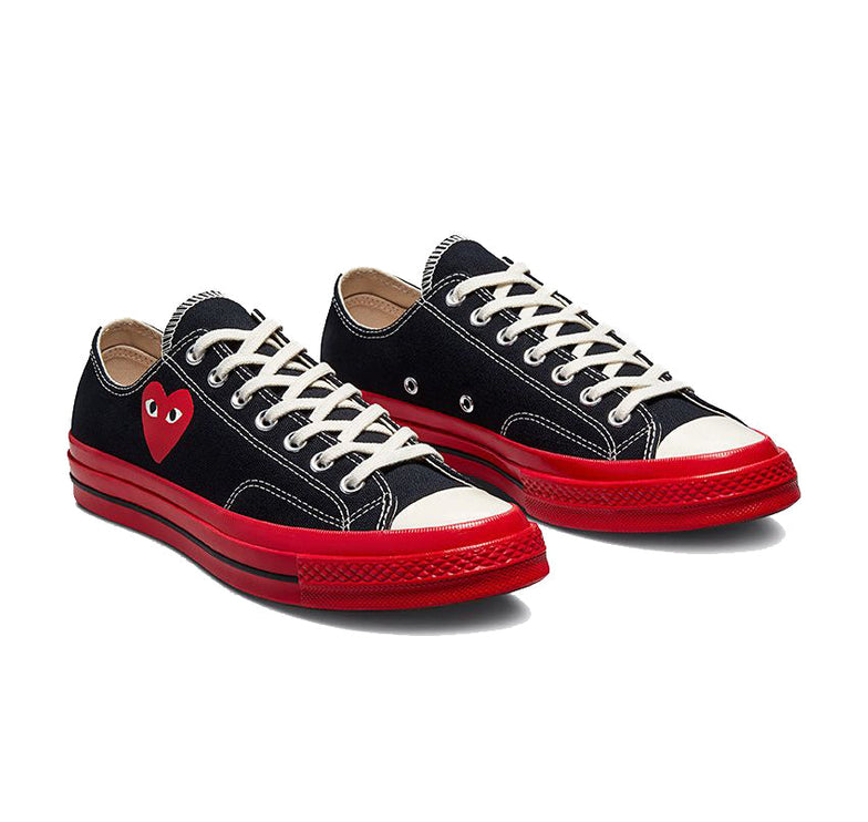 Converse x Comme des Garçons PLAY Chuck 70 Low Top Black/Red/Egret - Special Price