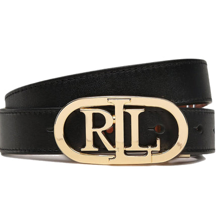 Polo Ralph Lauren Women's Reversible Leather Belt Black/Tan - Ready to Ship