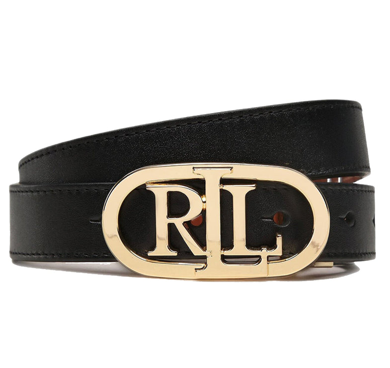 Polo Ralph Lauren Women's Reversible Leather Belt Black/Tan - Ready to Ship