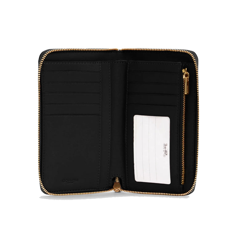 Coach Women's Medium Id Zip Wallet Gold/Black