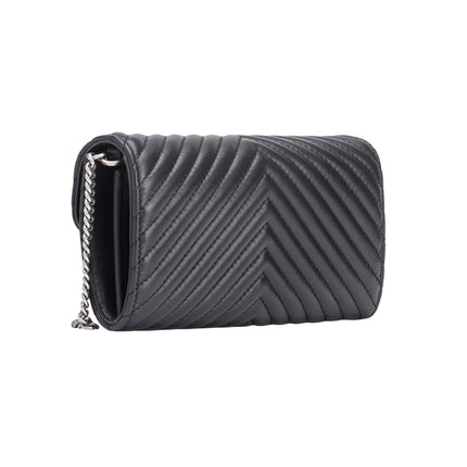 Pinko Women's Love Bag One Wallet Chevron Black/Silver