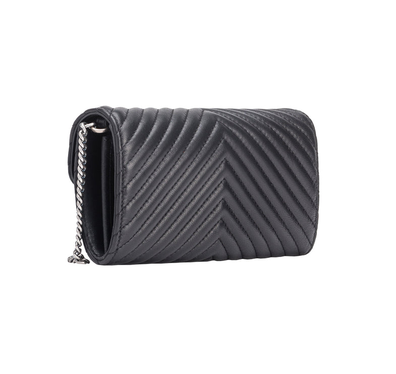 Pinko Women's Love Bag One Wallet Chevron Black/Silver