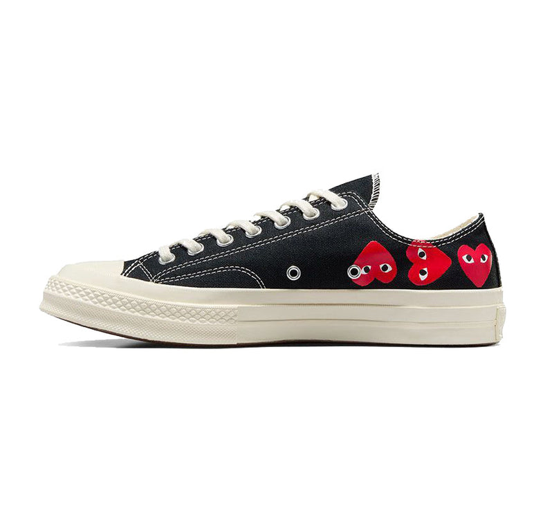 Converse x Comme des Garçons PLAY Chuck 70 Multi Heart Low Top Black/Red/Egret