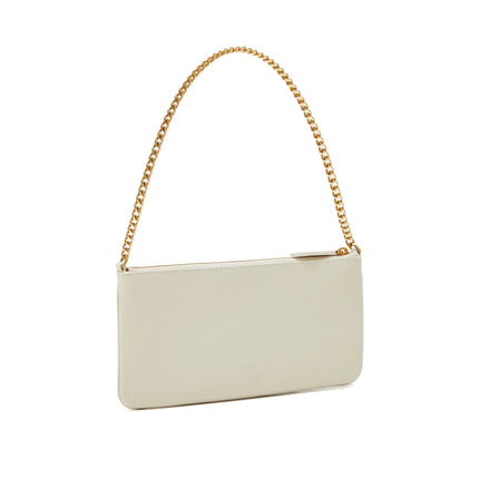 Pinko Women's Horizontal Flat Bag in Leather White