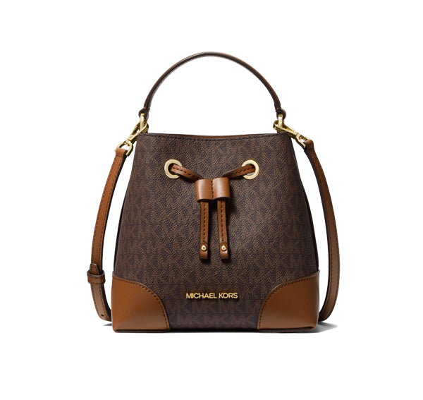 Michael Kors Women's Mercer Small Logo Bucket Bag Brown