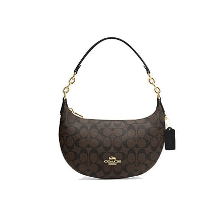 Coach Women's Payton Hobo In Signature Canvas Gold/Brown Black