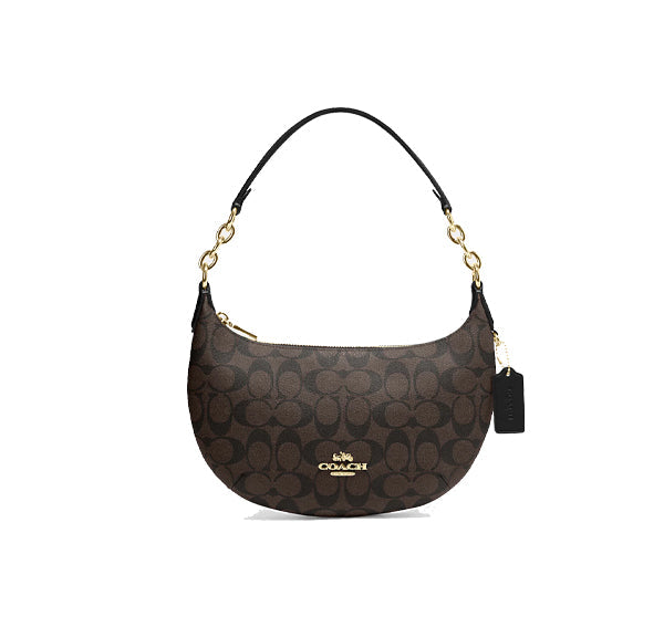 Coach Women's Payton Hobo In Signature Canvas Gold/Brown Black