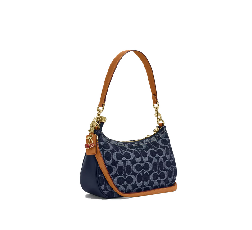 Coach Women's Teri Shoulder Bag In Signature Denim Gold/Natural