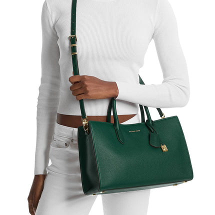 Michael Kors Women's Scarlett Medium Leather Satchel Bosco