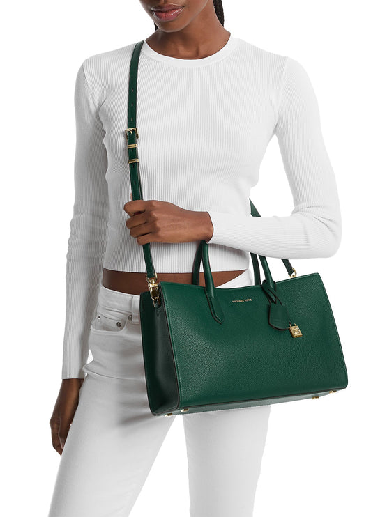 Michael Kors Women's Scarlett Medium Leather Satchel Bosco