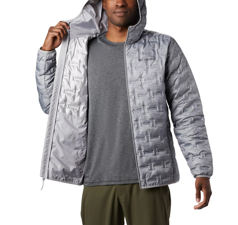 Columbia Men's Delta Ridge Down Hooded Jacket Grey Heather