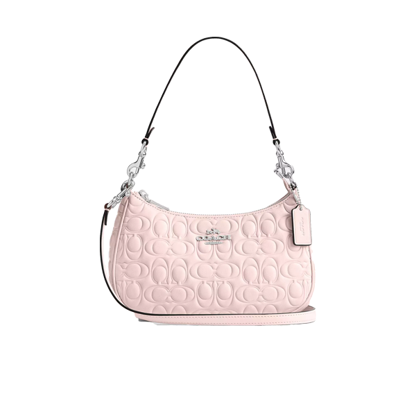 Coach Women's Teri Shoulder Bag In Signature Leather Silver/Blush