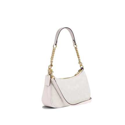 Coach Women's Teri Shoulder Bag In Signature Canvas Gold/White/Chalk