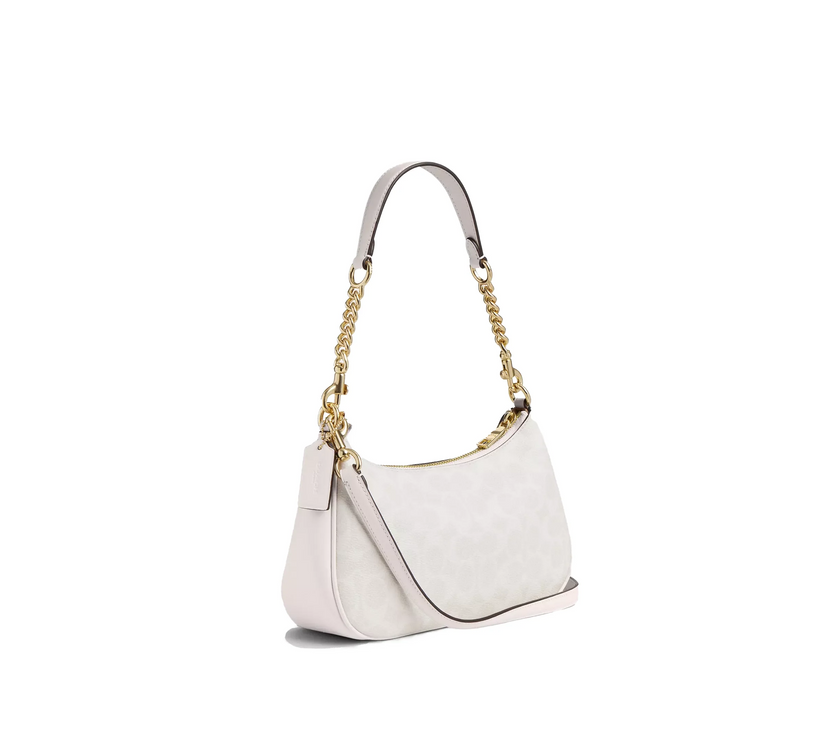 Coach Women's Teri Shoulder Bag In Signature Canvas Gold/White/Chalk