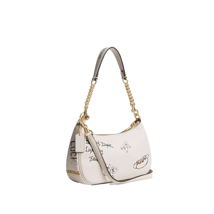 Coach Women's Teri Shoulder Bag With Sketch Print Gold/Chalk Multi