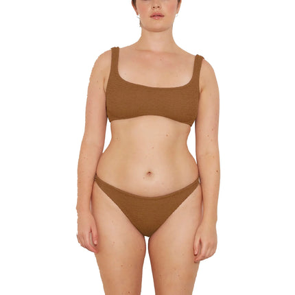 HUNZA G Women's Xandra Bikini Metallic Cocoa