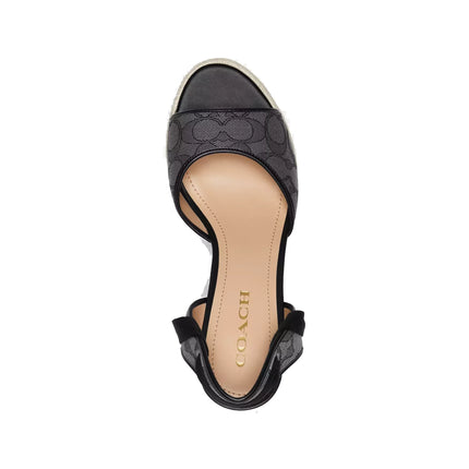 Coach Women's Patrice Espadrille In Signature Jacquard Black/Smoke/Coal