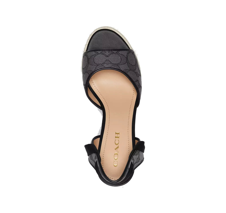 Coach Women's Patrice Espadrille In Signature Jacquard Black/Smoke/Coal