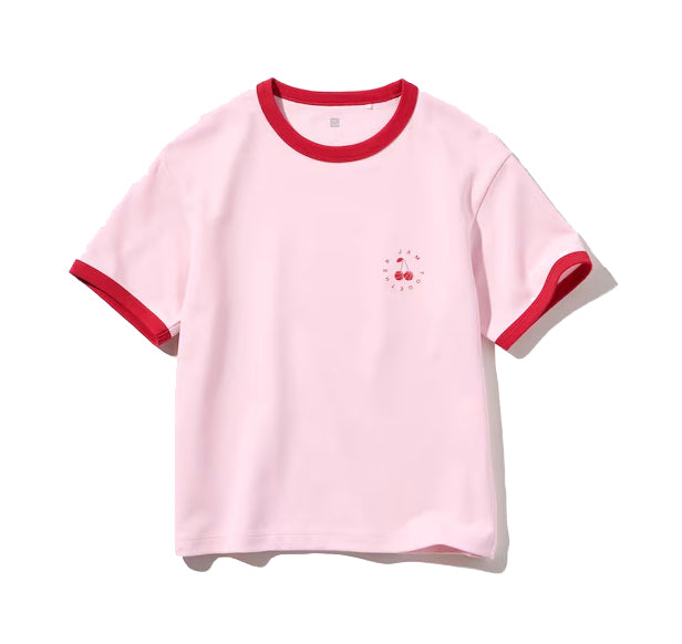 Uniqlo Kid's AIRism Cotton Graphic Short Sleeve T-Shirt 11 Pink