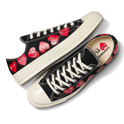 Converse x Comme des Garçons PLAY Chuck 70 Multi Heart Low Top Black/Red/Egret