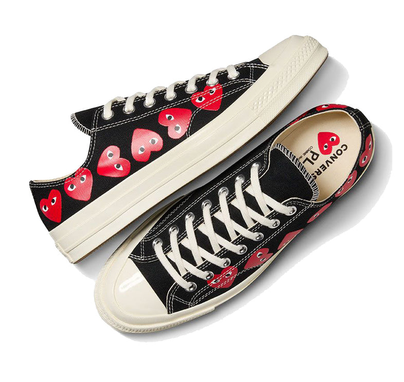 Converse x Comme des Garçons PLAY Chuck 70 Multi Heart Low Top Black/Red/Egret