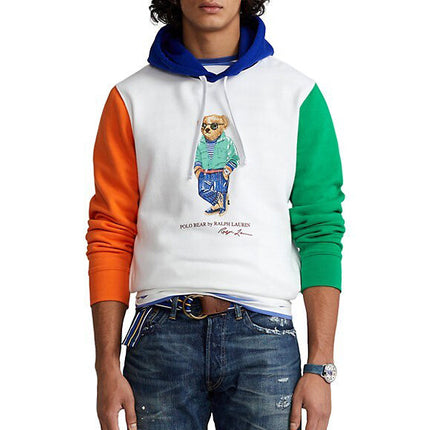 Ralph Lauren Men's Colorblock Polo Bear Graphic Hoodie Green Multi