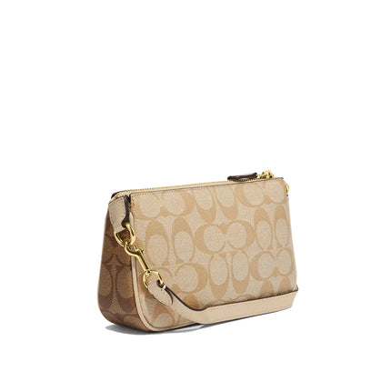 Coach Women's Nolita 19 In Blocked Signature Canvas Gold/Light Khaki/Ivory Multi - Ready to Ship