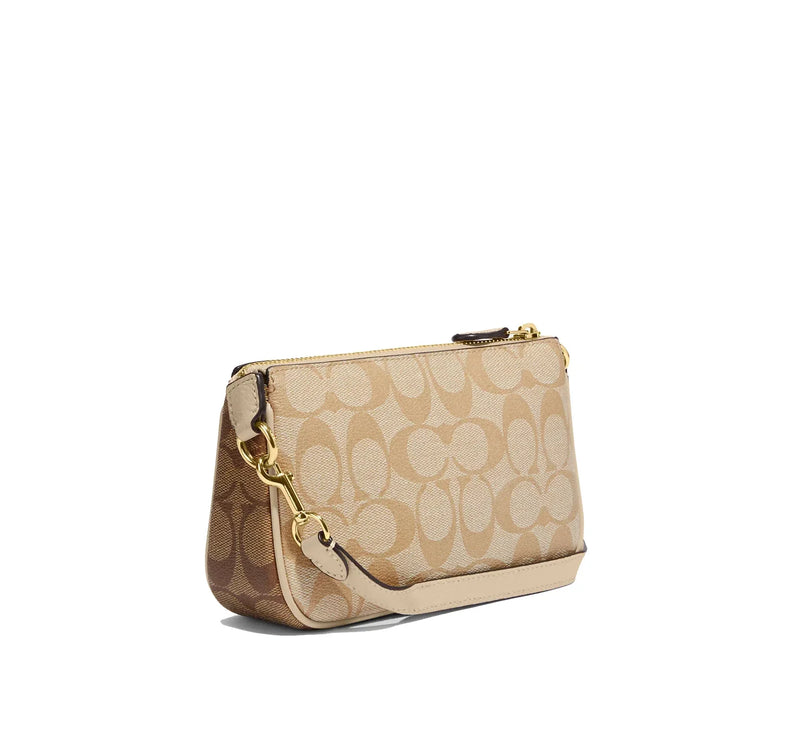 Coach Women's Nolita 19 In Blocked Signature Canvas Gold/Light Khaki/Ivory Multi - Ready to Ship