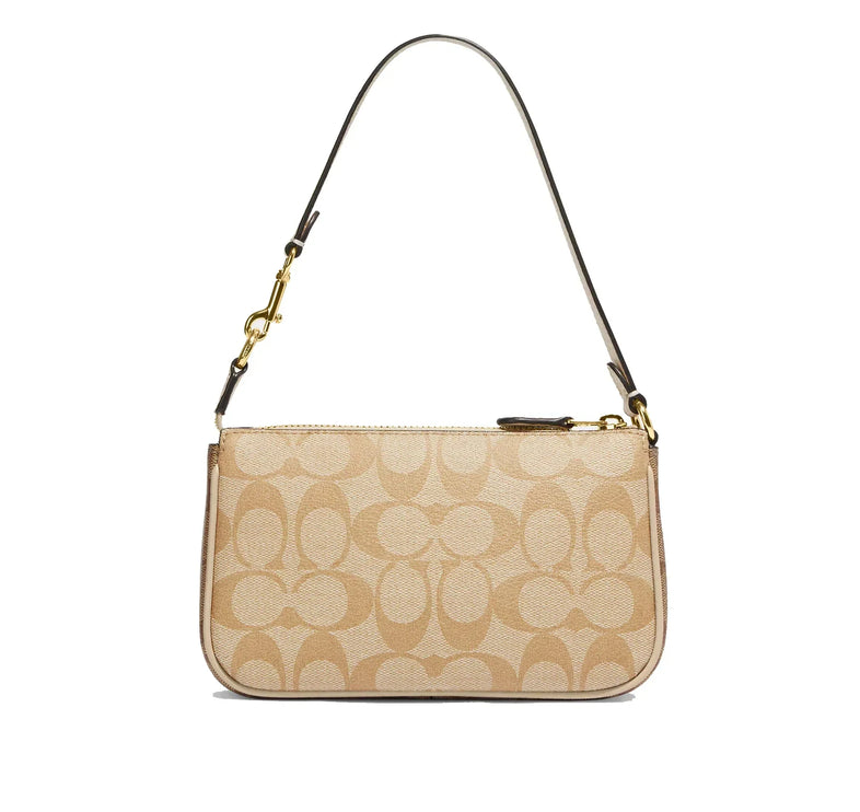 Coach Women's Nolita 19 In Blocked Signature Canvas Gold/Light Khaki/Ivory Multi - Ready to Ship