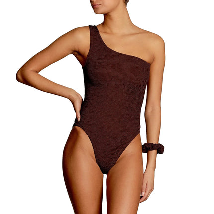 HUNZA G Women's Nancy Swim Metallic Chocolate