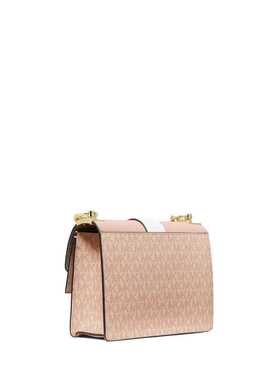 Michael Kors Women's Greenwich Small Color-Block Logo and Saffiano Leather Crossbody Bag Ballet Multi/Gold