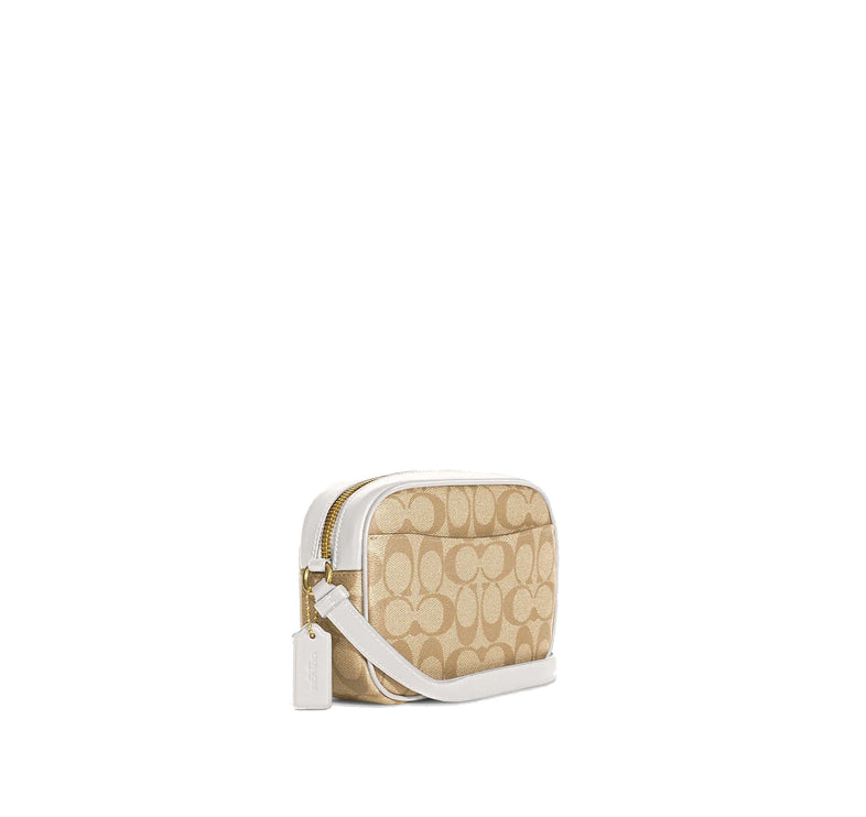 Coach Women's Mini Jamie Camera Bag In Signature Canvas Gold/Light Khaki Chalk