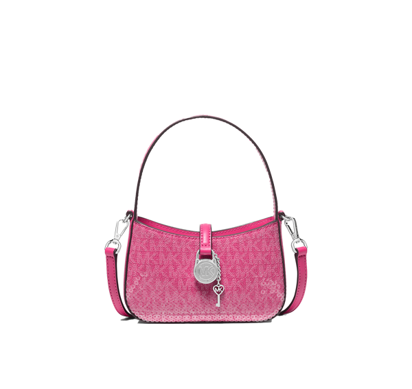 Michael Kors Women's Lyra Extra-Small Signature Logo Crossbody Bag Dragonfruit
