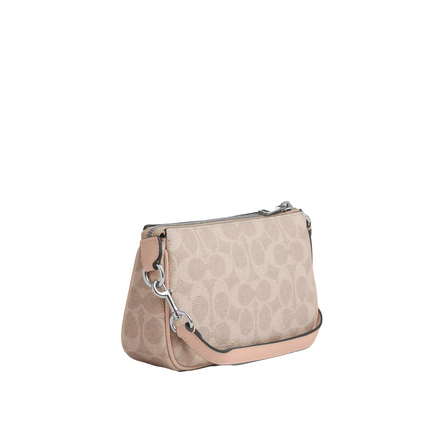 Coach Women's Nolita 19 In Signature Canvas Silver/Sand/Taupe