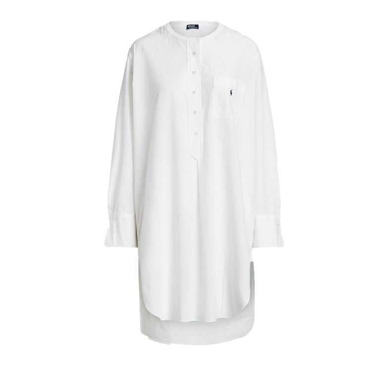 Polo Ralph Lauren Women's Poplin Sleep Shirt White Cloud