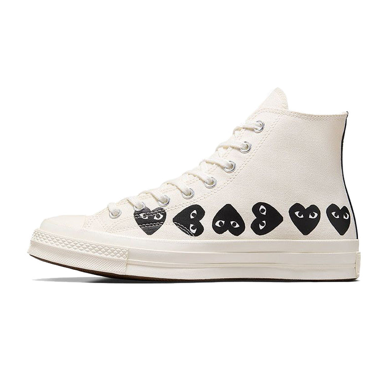 Converse x Comme des Garçons PLAY Chuck 70 Multi Heart High Top Milk/Black/Egret