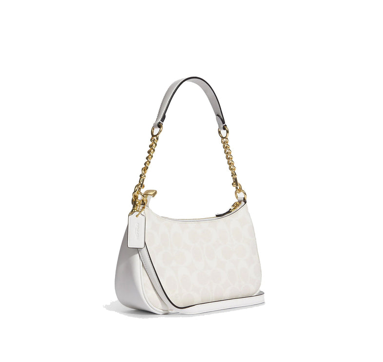 Coach Women's Teri Shoulder Bag In Signature Canvas Gold/Chalk/Glacierwhite